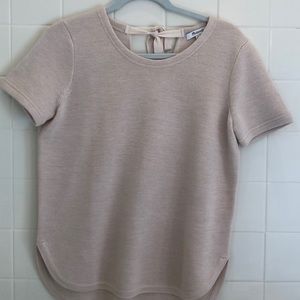 MADEWELL: Light pink shirt with tie in the back